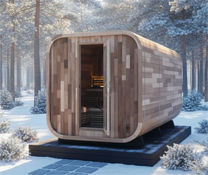 Sauna extérieur au design nordique, sauna traditionnel à vapeur humide, sauna extérieur avec porte en verre trempé - Product Image 2