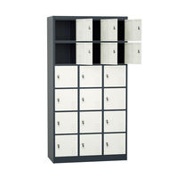 Casier de rangement métallique moderne à 18 portes, serrure électronique, fermeture manuelle des portes, design autoportant, écologique, grande capacité, pour la maison