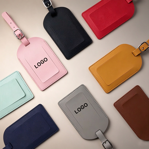 Etiquetas de Equipaje de Cuero PU con Logotipo Personalizado, Disponibles en Varios Colores, Etiquetas de Maleta de Viaje al por Mayor para Regalos Empresariales - Product Image 1