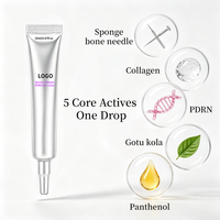 Crème Contour des Yeux Anti-Poches et Raffermissante au Collagène, Peptides d'Élastine, NAD et PDRN, 15ml, Fabriquée en Corée, Disponible en 2 Couleurs