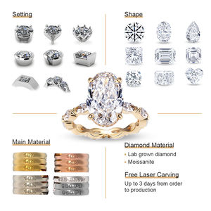 خاتم الخطوبة هدية خاتم الزواج مختبر نمت سوليتير خاتم الماس - Product Image 5