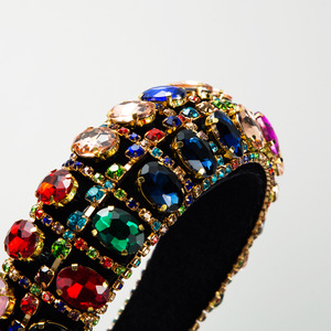 蓝宝石巴洛克彩色珠宝头带奢华头带夏季美容产品宝石装饰休闲巴洛克彩色宝石 - Product Image 3