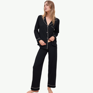 Set <span class=keywords><strong>Pigiama</strong></span> in Fibra di Bambù per <span class=keywords><strong>Donna</strong></span>, 2 Pezzi, Abbigliamento da Casa <span class=keywords><strong>con</strong></span> <span class=keywords><strong>Bottoni</strong></span> e Maniche Lunghe, Vendita all'Ingrosso Personalizzata - Product Image 5