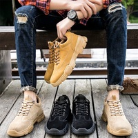 Sepatu Keselamatan Baja Anti-Tusuk Anti-Hantaman Berkualitas Tinggi, Model Low Cut, untuk Industri Pertambangan, Bagian Atas Suede Imitasi, Sol Baja, Cocok untuk Musim Panas