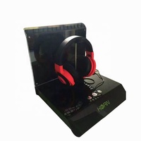 Pemegang Earphone buatan tangan berdiri tampilan Headset akrilik hitam Gloss kustom untuk toko ritel