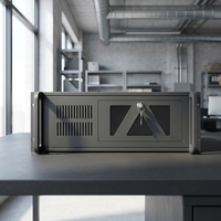 Ordinateur industriel de bureau en rack 19 pouces 610 4U, serveur IPC, PC I3 / I5 / I7 en option, noir pour l'automatisation à la périphérie