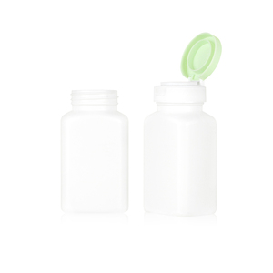 White Square Customized Capsule <b>Bottle</b> Pharmaceutical Packaging HDPE Plastic Capsule For Health Products With Flip top Cap - Product Image 3