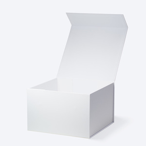 Cajas de Regalo Plegables de Cartón Rígido de Lujo Personalizadas, Medianas, Cuadradas y Profundas, de Color Blanco, con Cinta - Product Image 2