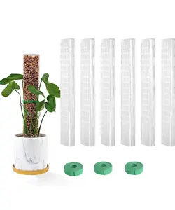 Tongkat penumbuh panjat plastik 24 inci, tiang lumut alami taman tanaman bunga pasak dukungan