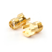 XINQY Conector RF Tipo de Paleta de Borde con Conector SMA, Conector de Placa de Tarjeta Coaxial de 50 Ohmios de GHz