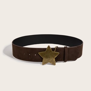 <span class=keywords><strong>Ceinture</strong></span> décorative rétro en forme d'étoile à cinq branches pour femmes, en cuir, style subculture, avec logo personnalisé et boucle en cuivre, vente en gros - Product Image 6