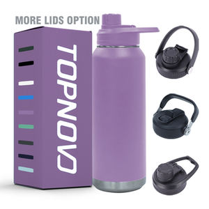 Botella de Agua Aislada al Vacío de Doble Pared de 32 oz, Botella Deportiva de Acero Inoxidable de Boca Ancha con Logotipo Personalizado - Product Image 1