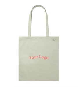 Bolsas de Compra de Lona de Algodón Orgánico Natural Reciclado Ecológico Personalizadas al por Mayor con Logotipo Impreso Personalizado - Product Image 2