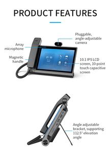 SIP écran tactile vidéo de haute qualité Android 12 réunion téléphone <span class=keywords><strong>IP</strong></span> prise en charge WiFi Gigbit Ethernet Port POE téléphone de conférence Voip - Product Image 4