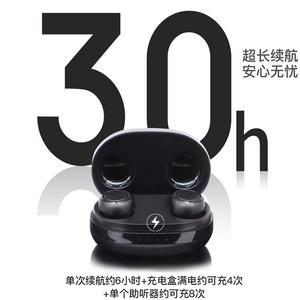 เครื่องช่วยฟังแบบใส่ในหู Banglijian A-26 แบตเตอรี่แบบชาร์จได้ 30 มิลลิแอมป์ ใช้งานได้ 12 ชั่วโมง สีดำ สำหรับผู้สูงอายุที่มีปัญหาการได้ยิน - Product Image 3