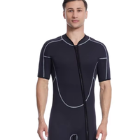 Combinaison de plongée unisexe en néoprène 3 mm pour la pêche sous-marine/dykéation, avec fermeture éclair sur la poitrine, manches courtes, design imperméable
