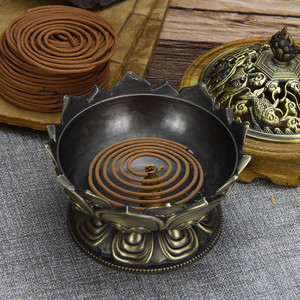 Quemador de incienso de bronce para Bukhoor y Oud, soporte de incienso de flujo inverso, mini incensario árabe de loto para Bakhoor, incensario de sándalo de loto, Buda - Product Image 3