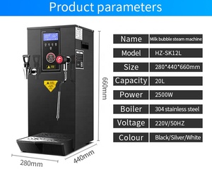 Hoàn toàn tự động đôi nồi hơi sưởi ấm trà sữa cửa hàng trà bong bóng thiết bị hơi nước nồi hơi với sữa Frother - Product Image 2