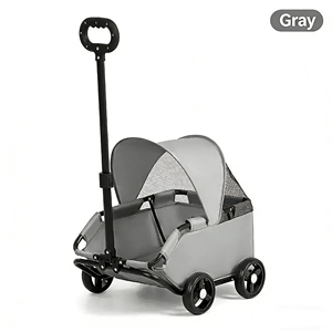 Nouvelle poussette pliable légère pour petits animaux, chariot pour chiens et chats, pour petits chiens, chats, Teddy, bébés, 4 roues - Product Image 6