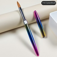 Stylo de manucure en métal dégradé, pinceau à ongles en poils de vison, stylo à cristaux, stylo sculpté, outils de nail art.