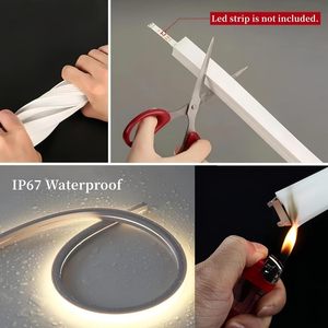 빠른 배송 12*25 사이드 뷰 <span class=keywords><strong>LED</strong></span> 유연한 프로필 방수 12MM <span class=keywords><strong>LED</strong></span> 스트립 완벽한 빛 확산 스팟 없음 네온 조명 - Product Image 3