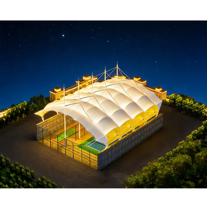 Toit en membrane tendue en PVDF résistant aux UV, structures tendues pour stades, tentes pour terrains de basketball, tentes pour terrains de tennis - Product Image 6