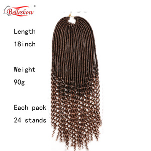 Belleshow venta al por mayor 18 pulgadas ganchillo extensiones de cabello Afro trenzas para mujer diosa de locs - Product Image 3