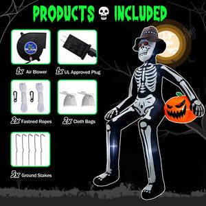 Decoración Inflable de <span class=keywords><strong>Esqueleto</strong></span> <span class=keywords><strong>Sentado</strong></span> para Halloween, Decoración para Fiestas de Halloween al Aire Libre - Product Image 5