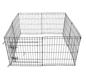 Metal tel ekstra büyük kapalı köpek oyun parkı 8 Panel siyah Metal çit köpek Run katlanabilir <span class=keywords><strong>Pet</strong></span> yavru oyun parkı genişletilebilir - Product Image 1