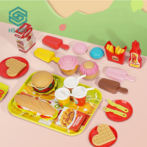 Giochi di taglio HS gioca a tenda di caramelle portatile bambini feltro cibo finta casa in miniatura fai da te con piccoli chef bistecca Pizza - Product Image 4