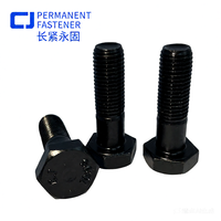 Baut Heksagonal Besar Baja Paduan 10.9S Lapisan Oksida Hitam dengan Ulir UNC, Mur Tunggal, dan Ring Ganda Sesuai Standar GB/T 1231-2024