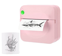 Printer Foto Label Tanpa Tinta USB Portabel untuk Ulang Tahun Anak, Printer Thermal Mini Genggam Saku, Stok 200dpi 1200mAh