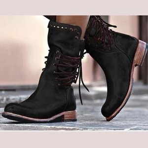 Botas de estilo vaquero occidental de talla grande para mujer, novedad de otoño e invierno 2026, botas de motociclista con remaches, estilo de moda. - Product Image 2