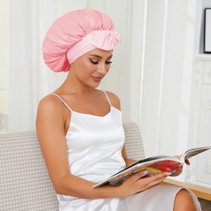 Sac à cordon en satin personnalisé avec logo pour coiffeur, bande élastique pour perruque, <span class=keywords><strong>bonnet</strong></span> réversible en soie et foulards en satin pour cheveux - Product Image 5