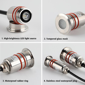 IP68 projecteur extérieur 12V 24V acier inoxydable 1W 3W <span class=keywords><strong>Mini</strong></span> Led lumière creusée étanche étape sous-marine <span class=keywords><strong>piscine</strong></span> lumière - Product Image 5