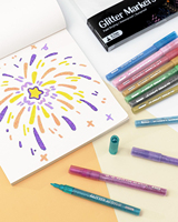 Stylos marqueurs scintillants métalliques en acrylique, 24 couleurs, pour adultes, bricolage, artisanat, dessin, fournitures de scrapbooking