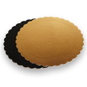 Elegante e resistente confezione da 5 tavole da torta in oro da 30cm per torte e dessert in pasticcerie e rosticcerie - Product Image 1