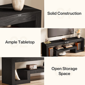 Meuble TV de style ferme vintage en bois de 63 pouces, meuble multimédia <span class=keywords><strong>moderne</strong></span>, étagères de rangement, <span class=keywords><strong>table</strong></span> console - Product Image 6