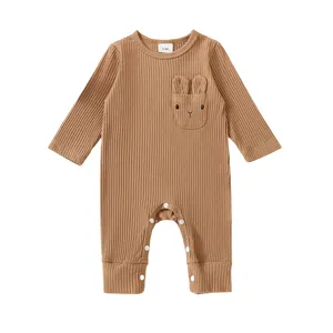 Combinaison pour bébé de 0 à 18 mois Grenouillère kaki en coton pour tout-petits garçons et filles vente en gros
