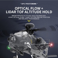 Drone RC F11S 1:32 2.4G AH-64D Apache, modèle de simulation, moteur brushless GPS, 9 canaux, 6 gyroscopes, contrôle ELRS, portée 300m, batterie, plastique, métal
