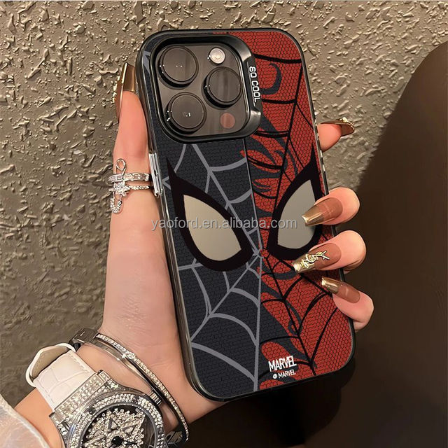 Justice Spider-Man Vs. Cool Evil Cartoon Style Hard PC Mobile Case Compatible for Apple for iPhone 15 Pro Max for iPhone 16 Plus