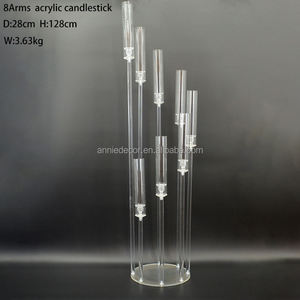 Candelabro Moderno a 5 Bracci in Vetro Acrilico Trasparente Portacandele Decorativo Centrotavola per Matrimoni Feste ed <span class=keywords><strong>Eventi</strong></span> - Product Image 5