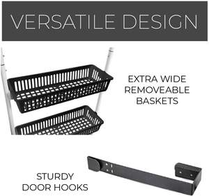 Étagère Murale <span class=keywords><strong>de</strong></span> Rangement pour Cuisine et Salle <span class=keywords><strong>de</strong></span> Bain, Organiseur <span class=keywords><strong>de</strong></span> Placard ou <span class=keywords><strong>Porte</strong></span> avec 6 Paniers - Product Image 5