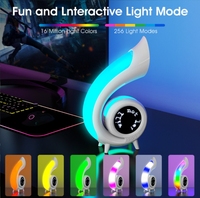 Speaker meja Mini multifungsi 6 dalam 1, Speaker pintar nirkabel portabel, Speaker lampu kilat LED True Wireless Stereo Retro