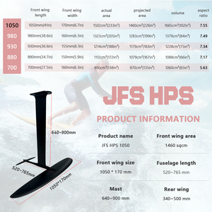 JFS Unisex HPS 1050 3K Hydrofoil de Fibra de Carbono Negro 1460cm² Ligero para Surf en Olas, Set Completo de Pumpfoil Efoil HPS 1050 Elect - Product Image 4