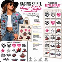 Bulk Racing Geruite Geborduurde Hart Ster Vlag Raceauto Speedway Winnaars Motor Strijk- of Naai-Borduur Patches