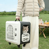 Chariot pliable à 4 roues pour animaux de compagnie, chariot de transport léger pour le camping et les voyages, chariot multifonctionnel pour chats pour la promenade et les courses