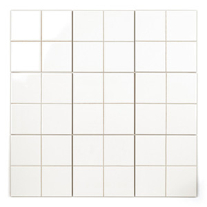Piastrella Pretagliata Bianco Puro Lucido 20x20 Formato 10x10 Per Uso a Parete e Pavimento - Product Image 1