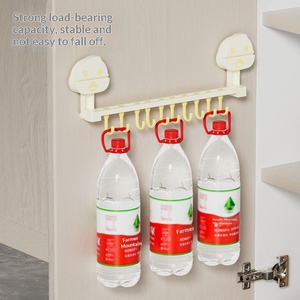 Crochet adhésif pour rail coulissant de rangement domestique - Support connecté <span class=keywords><strong>sans</strong></span> perçage à une rangée avec barres de suspension - Product Image 4