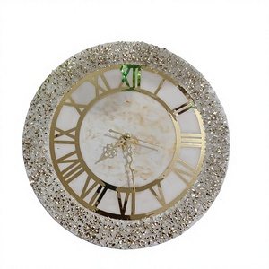 Pink Resin Luxury <b>Digital</b> <b>Wall</b> <b>Clock</b> App Touch Control Eco-Friendly Automatic Marble Look Roman Numeral Decor for Living Room - Product Image 1